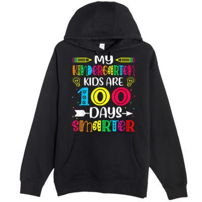 Kindergarten Teacher Gift 100 Days Smarter 100th Day Of School Premium Pullover Hoodie