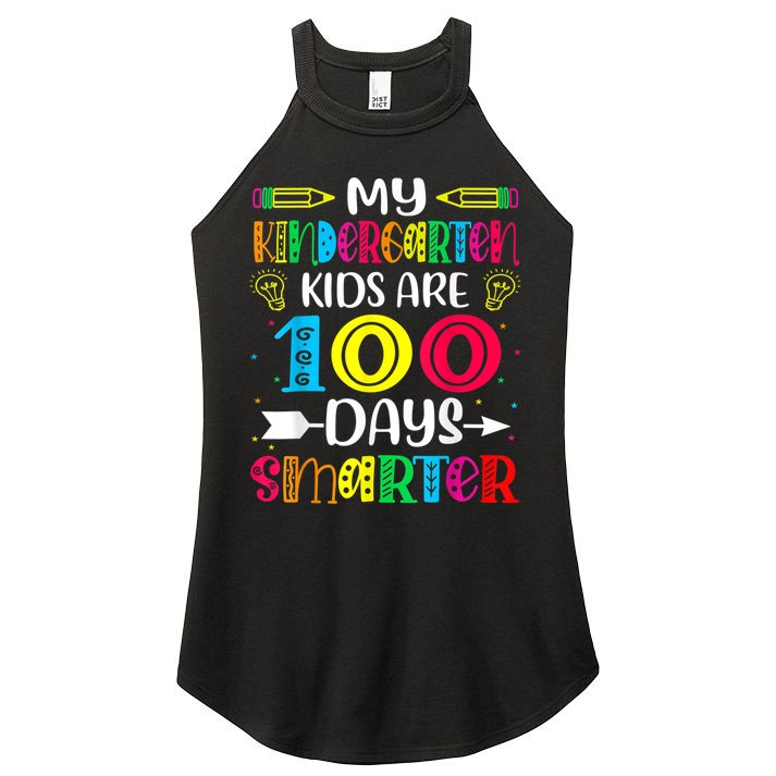 Kindergarten Teacher Gift 100 Days Smarter 100th Day Of School Women's Perfect Tri Rocker Tank