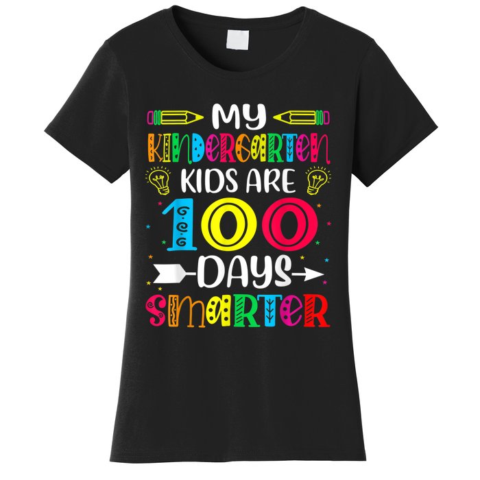 Kindergarten Teacher Gift 100 Days Smarter 100th Day Of School Women's T-Shirt