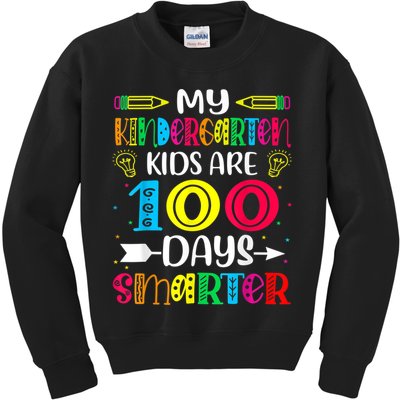 Kindergarten Teacher Gift 100 Days Smarter 100th Day Of School Kids Sweatshirt