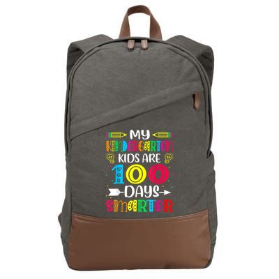 Kindergarten Teacher Gift 100 Days Smarter 100th Day Of School Cotton Canvas Backpack