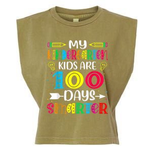 Kindergarten Teacher Gift 100 Days Smarter 100th Day Of School Garment-Dyed Women's Muscle Tee