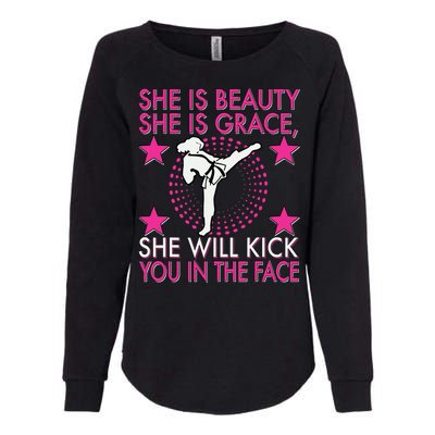 Karate Taekwondo Girl Women Karate Kick Womens California Wash Sweatshirt