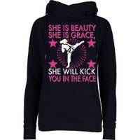 Karate Taekwondo Girl Women Karate Kick Womens Funnel Neck Pullover Hood