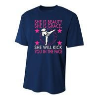 Karate Taekwondo Girl Women Karate Kick Youth Performance Sprint T-Shirt