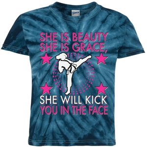 Karate Taekwondo Girl Women Karate Kick Kids Tie-Dye T-Shirt