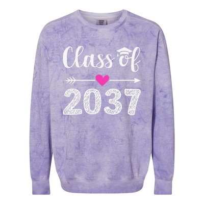 Kindergarten To Graduation Grow With Me Class Of 2037 Gift Colorblast Crewneck Sweatshirt