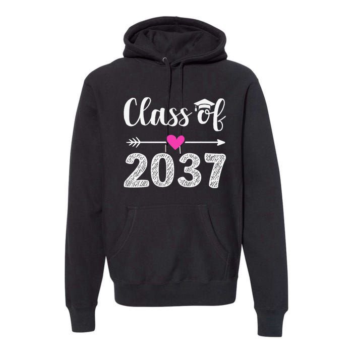 Kindergarten To Graduation Grow With Me Class Of 2037 Gift Premium Hoodie