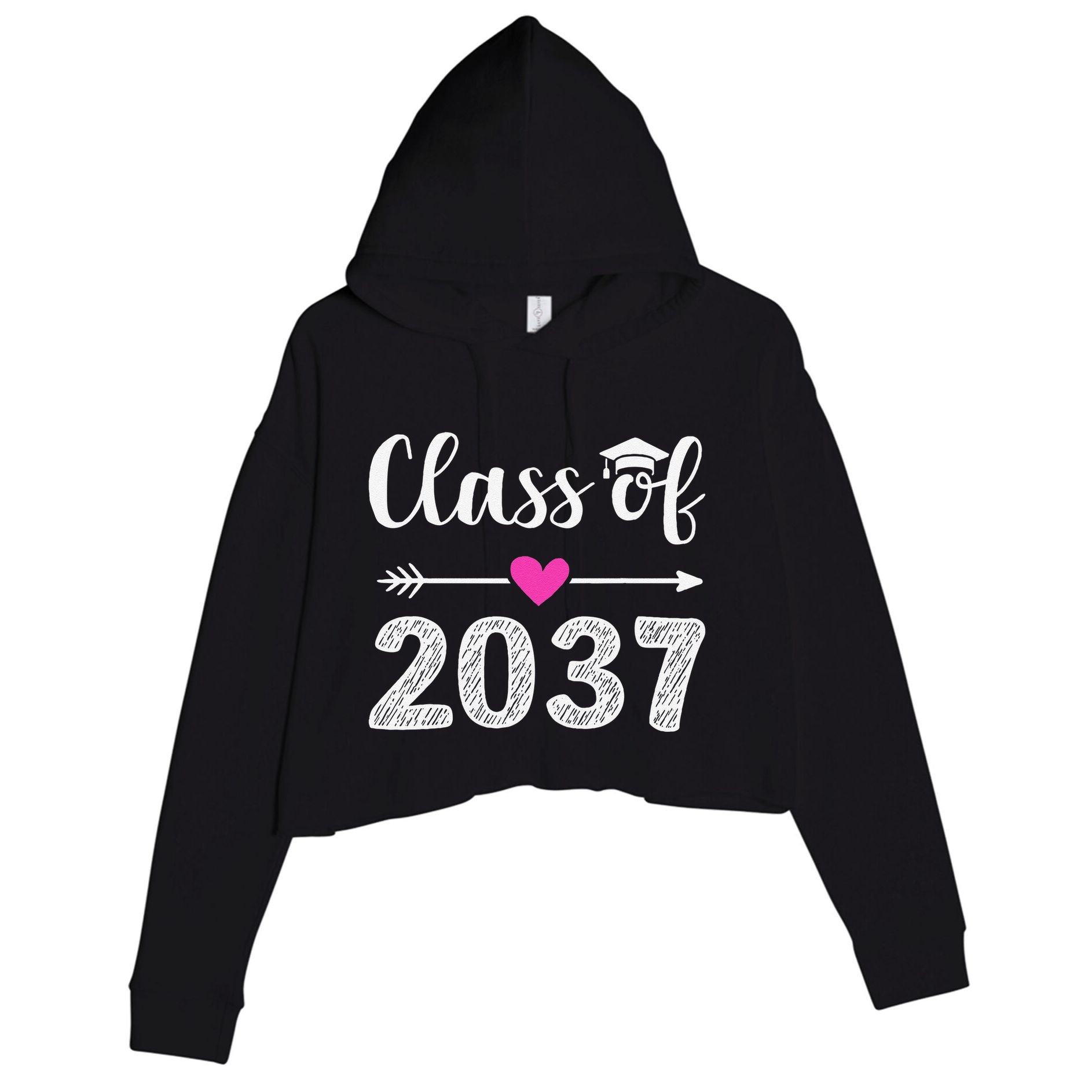 Kindergarten To Graduation Grow With Me Class Of 2037 Gift Crop Fleece Hoodie