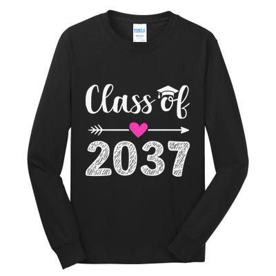 Kindergarten To Graduation Grow With Me Class Of 2037 Gift Tall Long Sleeve T-Shirt