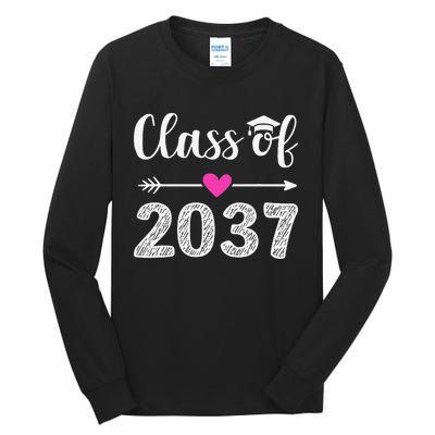 Kindergarten To Graduation Grow With Me Class Of 2037 Gift Tall Long Sleeve T-Shirt