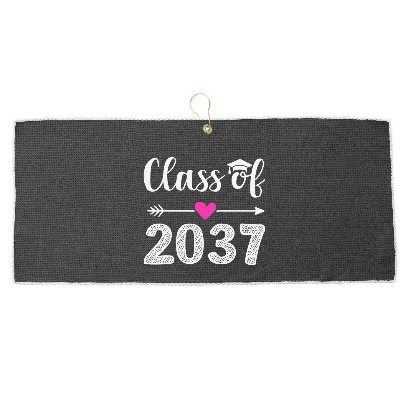 Kindergarten To Graduation Grow With Me Class Of 2037 Gift Large Microfiber Waffle Golf Towel
