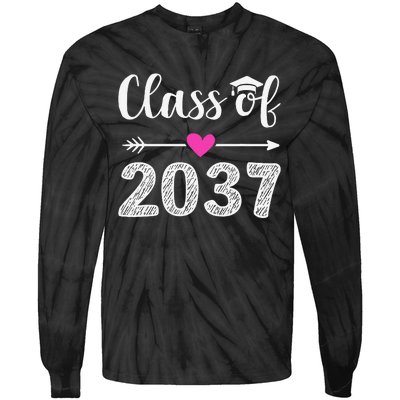 Kindergarten To Graduation Grow With Me Class Of 2037 Gift Tie-Dye Long Sleeve Shirt