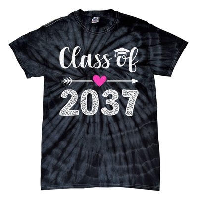 Kindergarten To Graduation Grow With Me Class Of 2037 Gift Tie-Dye T-Shirt