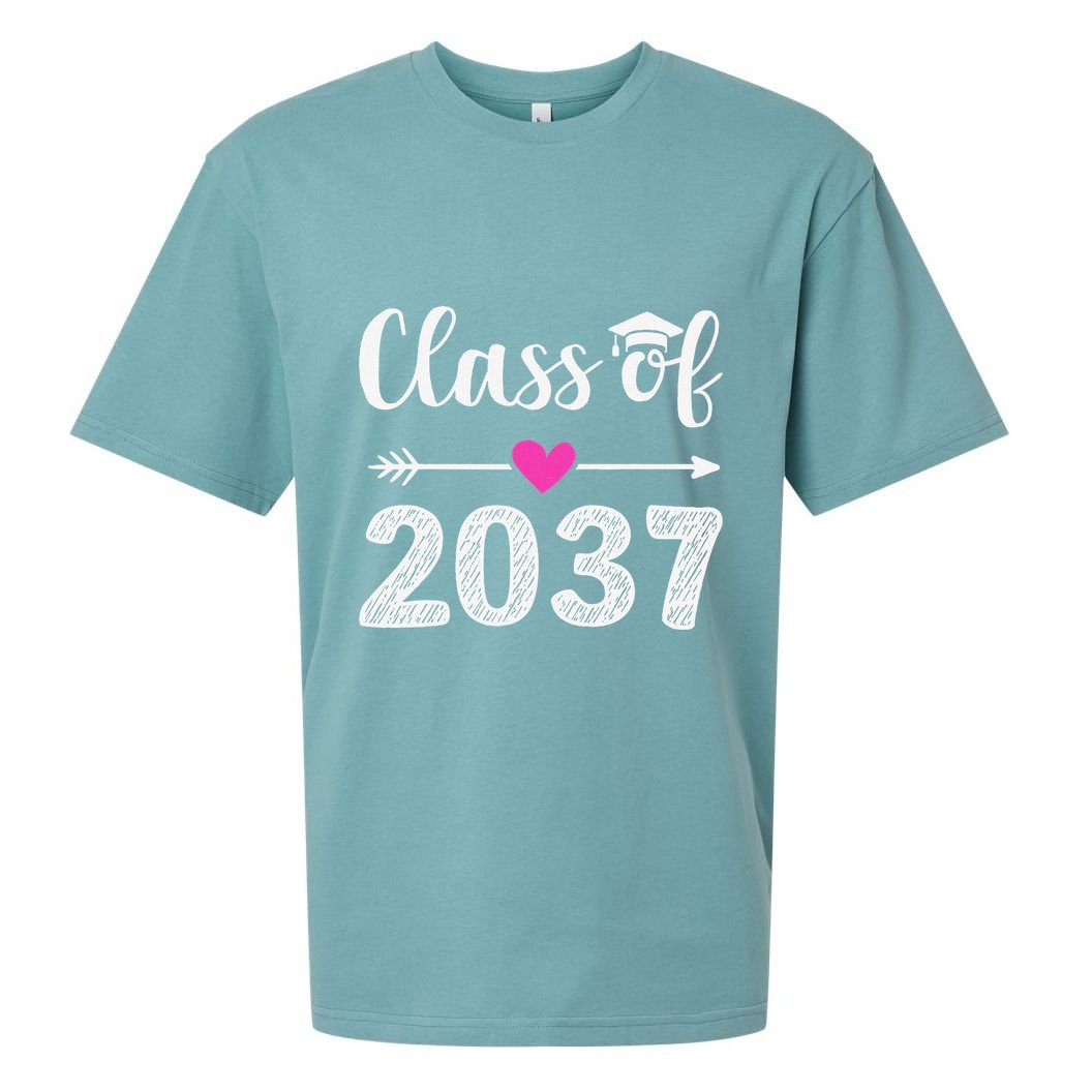 Kindergarten To Graduation Grow With Me Class Of 2037 Gift Sueded Cloud Jersey T-Shirt