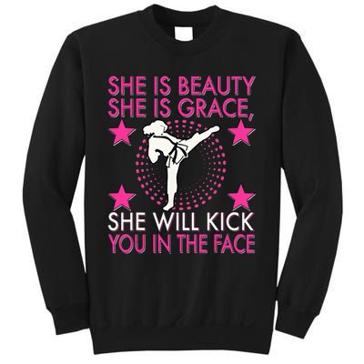 Karate Taekwondo Girl Women Karate Kick Sweatshirt