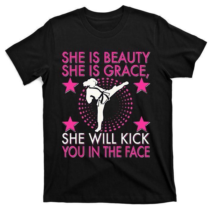 Karate Taekwondo Girl Women Karate Kick T-Shirt