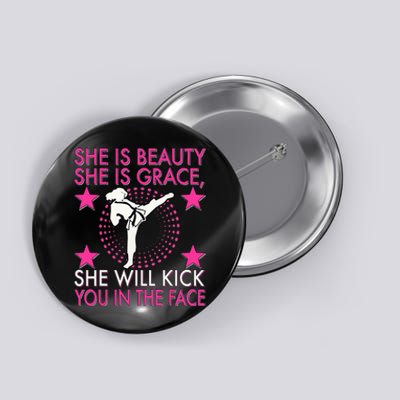 Karate Taekwondo Girl Women Karate Kick Button