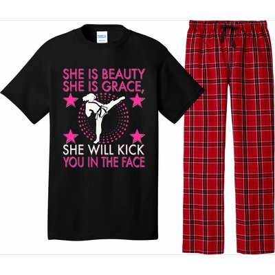 Karate Taekwondo Girl Women Karate Kick Pajama Set