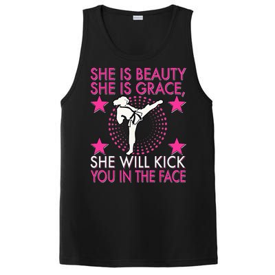 Karate Taekwondo Girl Women Karate Kick PosiCharge Competitor Tank