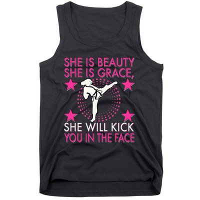 Karate Taekwondo Girl Women Karate Kick Tank Top