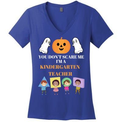 Kindergarten Teacher Halloween Kindergarten Teacher Gift Women's V-Neck T-Shirt