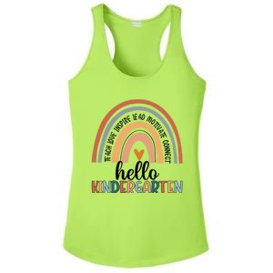 Kindergarten Team Hello Kindergarten Teacher Rainbow Gift Ladies PosiCharge Competitor Racerback Tank