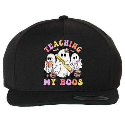 Kindergarten Teacher Halloween Cute Ghosts Teaching My Boos Wool Snapback Cap