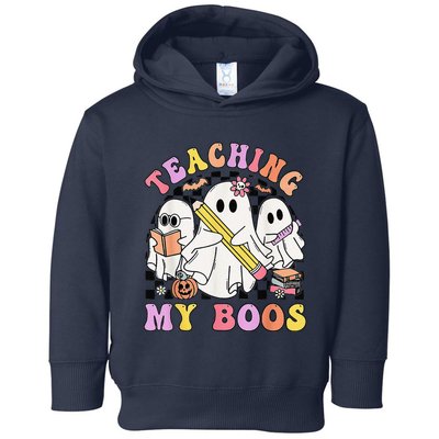 Kindergarten Teacher Halloween Cute Ghosts Teaching My Boos Toddler Hoodie