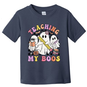 Kindergarten Teacher Halloween Cute Ghosts Teaching My Boos Toddler T-Shirt