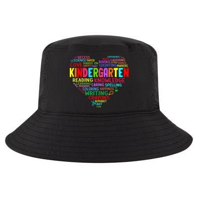 Kindergarten Team Heart Back To School Funny Teacher Cool Comfort Performance Bucket Hat