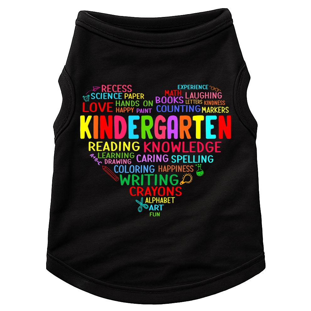 Kindergarten Team Heart Back To School Funny Teacher Doggie Tank