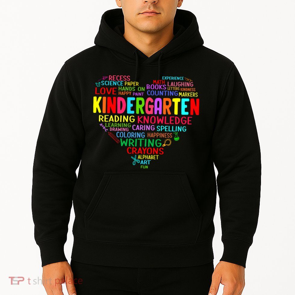 Kindergarten Team Heart Back To School Funny Teacher Hoodie