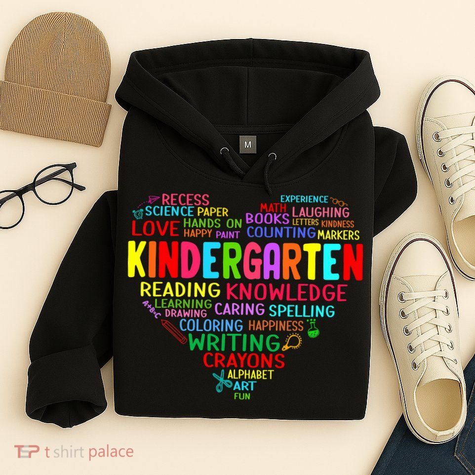 Kindergarten Team Heart Back To School Funny Teacher Hoodie