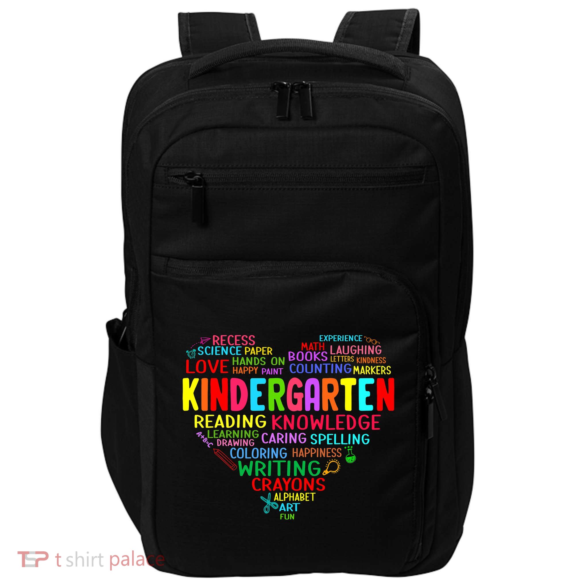 Kindergarten Team Heart Back To School Funny Teacher Impact Tech Backpack