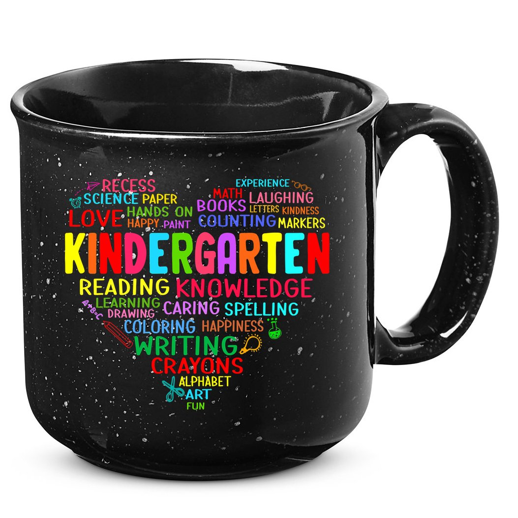 Kindergarten Team Heart Back To School Funny Teacher 15oz Campfire Ceramic Mug