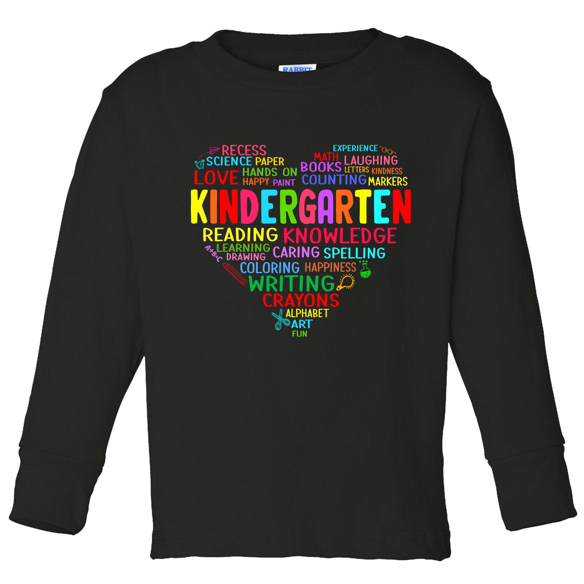 Kindergarten Team Heart Back To School Funny Teacher Toddler Long Sleeve Shirt
