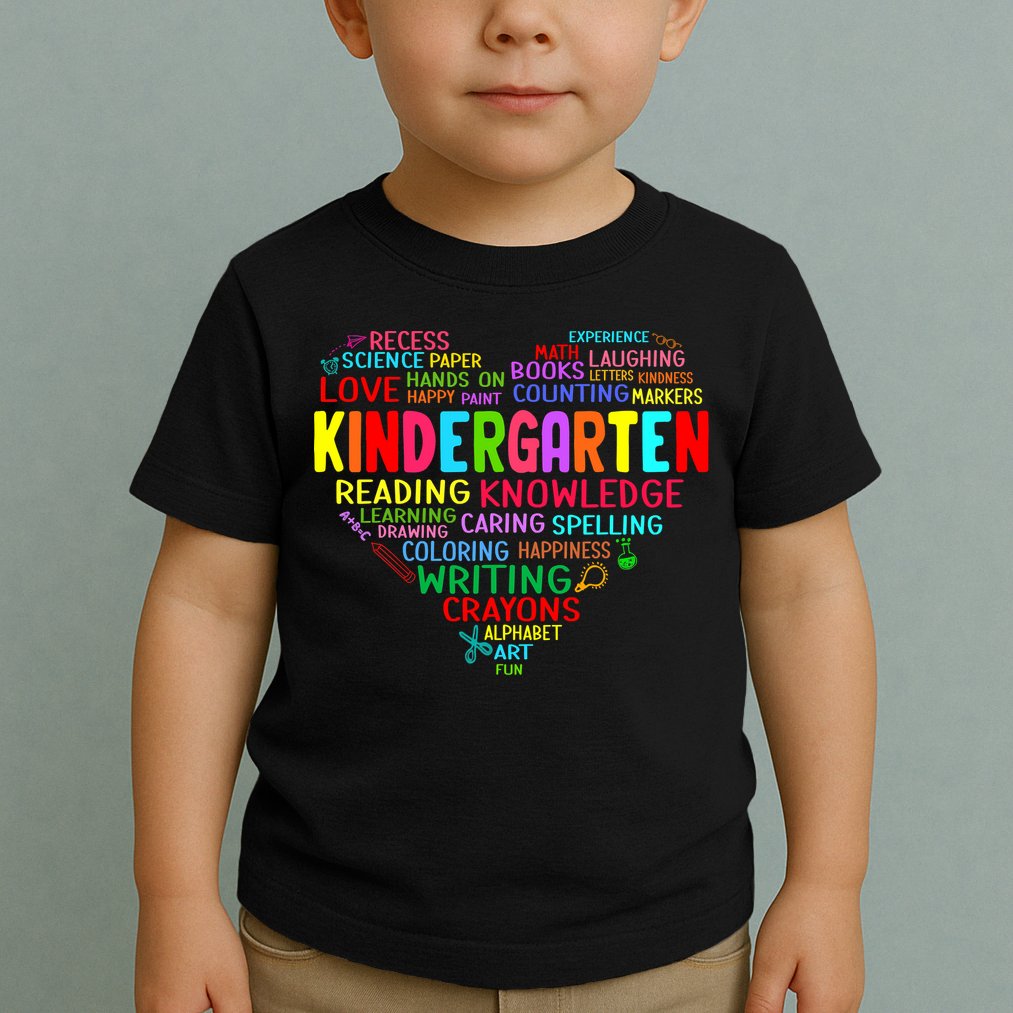 Kindergarten Team Heart Back To School Funny Teacher Toddler T-Shirt