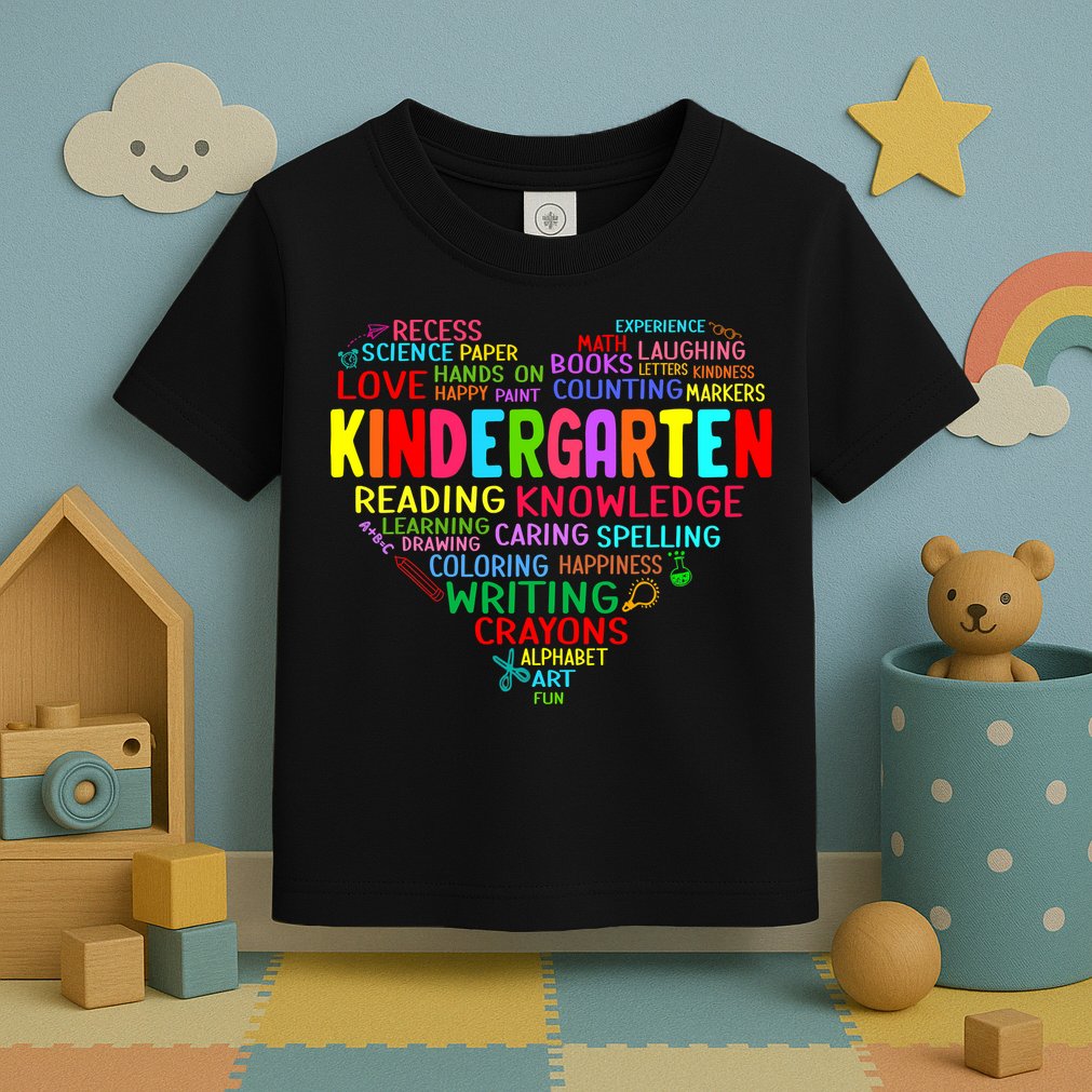 Kindergarten Team Heart Back To School Funny Teacher Toddler T-Shirt