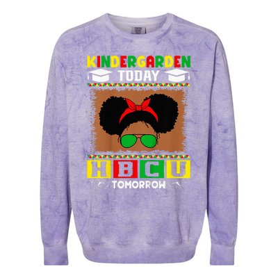 Kindergarten Today Hbcu Tomorrow Future Hbcu Grad Colorblast Crewneck Sweatshirt