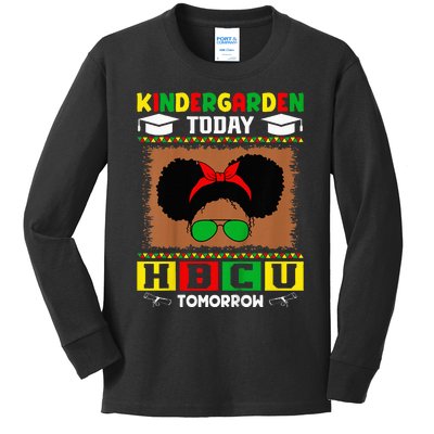 Kindergarten Today Hbcu Tomorrow Future Hbcu Grad Kids Long Sleeve Shirt