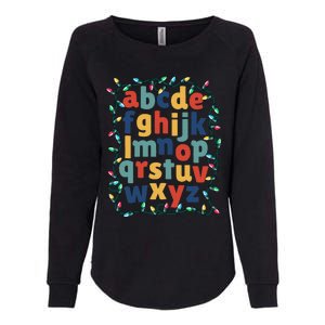 Kindergarten Teacher Holiday Lights Abcs Christmas Alphabet Womens California Wash Sweatshirt