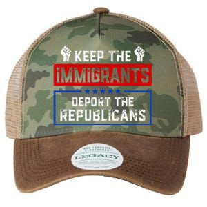 Keep The Immigrants Deport The Republicans Legacy Tie Dye Trucker Hat