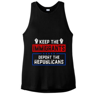 Keep The Immigrants Deport The Republicans Ladies PosiCharge Tri-Blend Wicking Tank