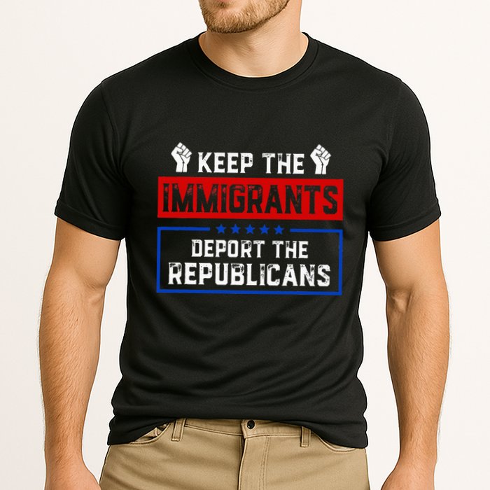 Keep The Immigrants Deport The Republicans Cooling Performance Crew T-Shirt