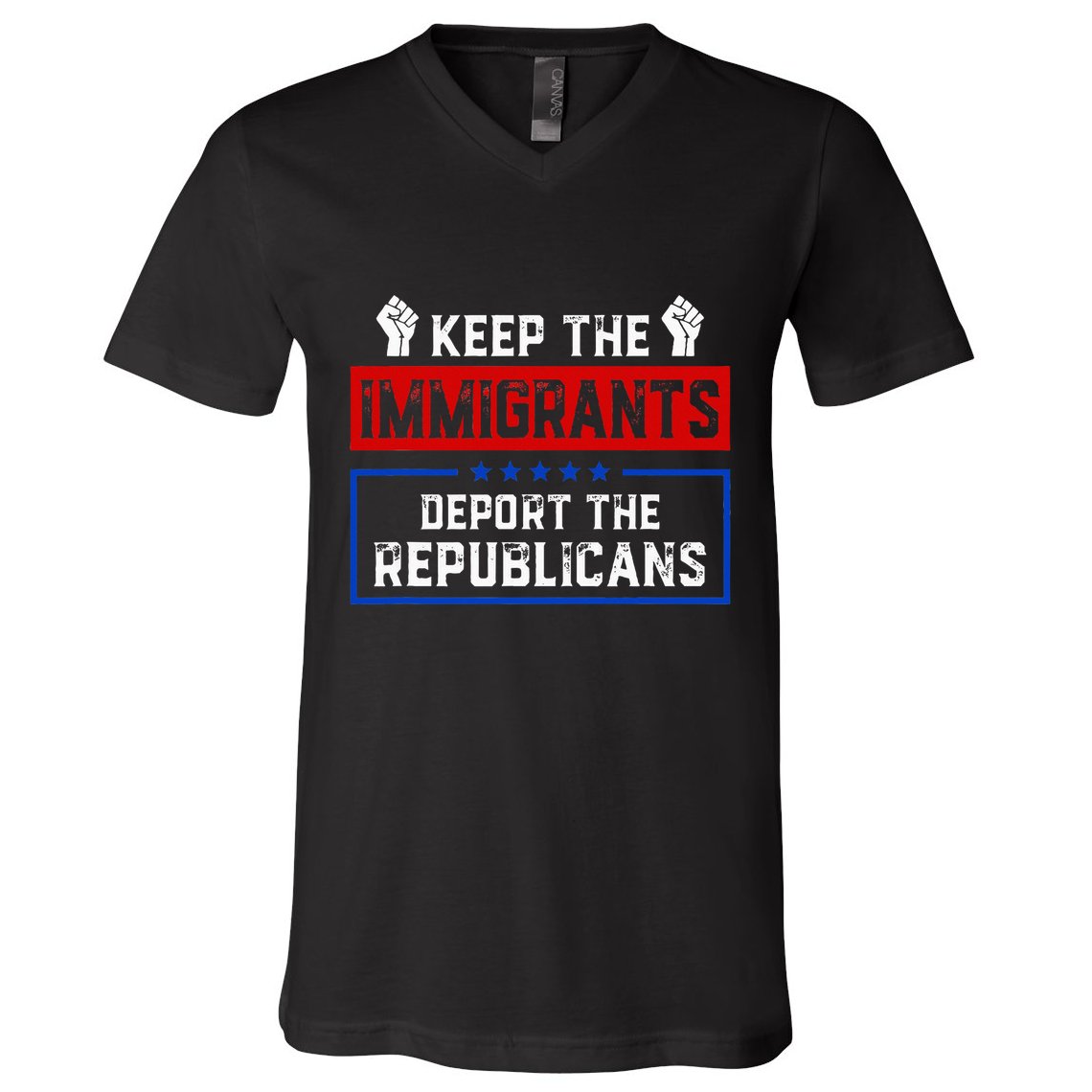 Keep The Immigrants Deport The Republicans V-Neck T-Shirt
