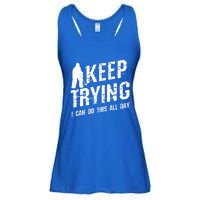 Keep Trying I Can Do This All Day For A Goalie Ice Hockey Meaningful Gift Ladies Essential Flowy Tank