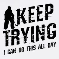 Keep Trying I Can Do This All Day For A Goalie Ice Hockey Meaningful Gift Garment-Dyed Sweatshirt