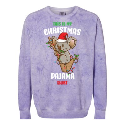 Koala This Is My Christmas Pajama Gift Colorblast Crewneck Sweatshirt