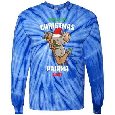 Koala This Is My Christmas Pajama Gift Tie-Dye Long Sleeve Shirt